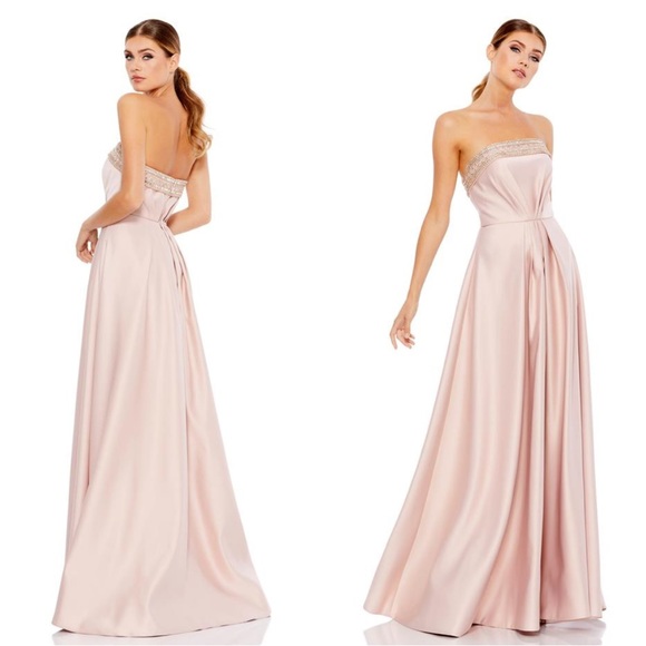 Mac Duggal Ieena Strapless Bead Trimmed Gown - Picture 1 of 16